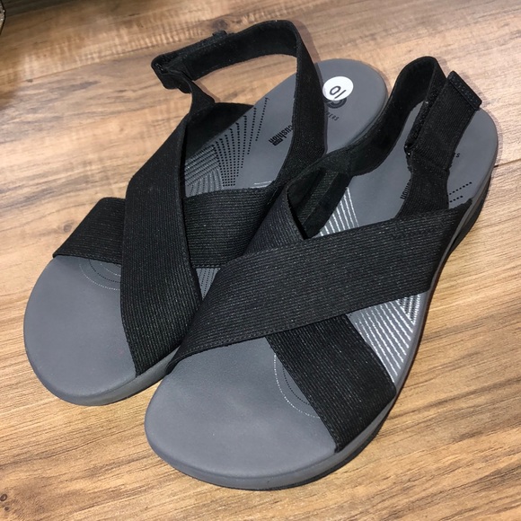 Clarks Shoes - Clarks Cloud Stepper Black Sandals Size 10